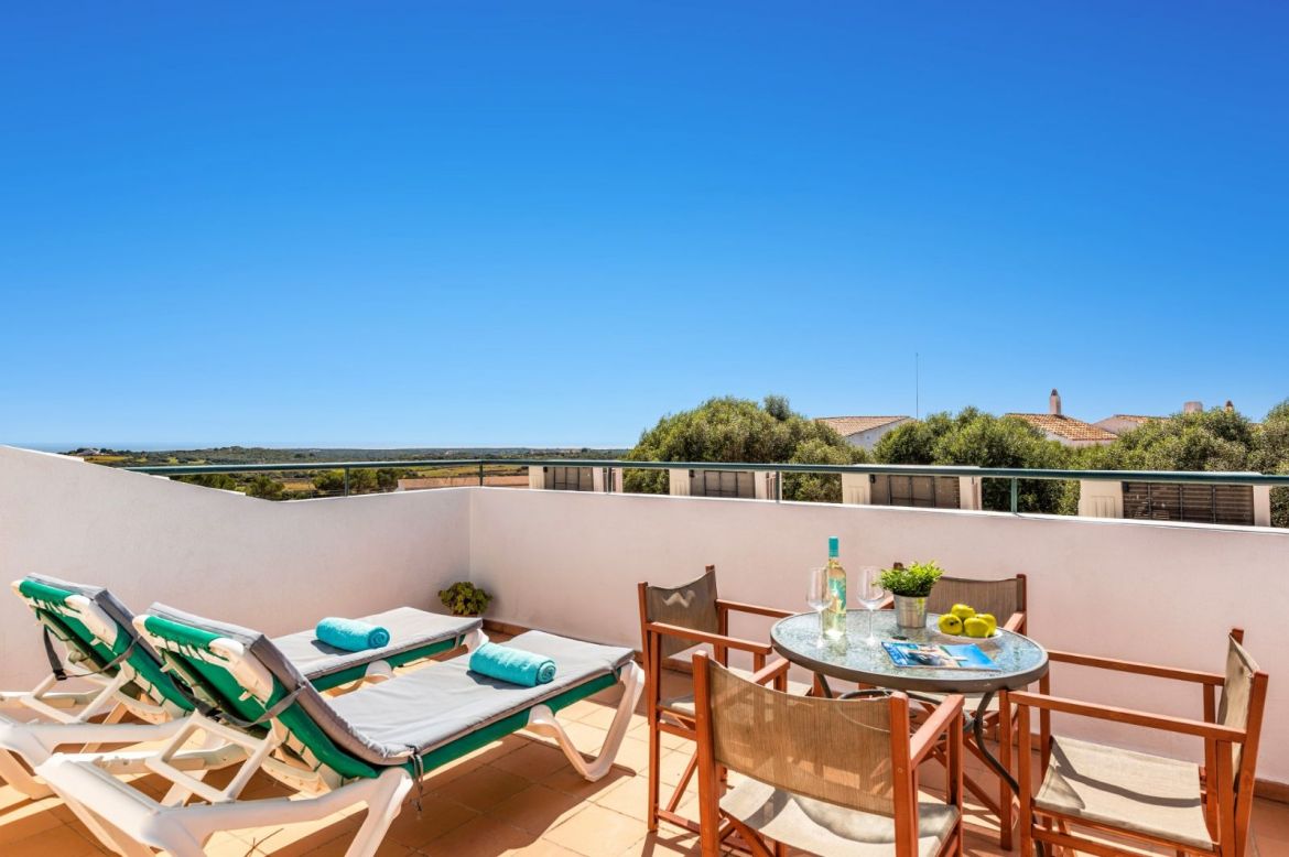 Upper terrace and country view at Finca Llucasaldent Menor