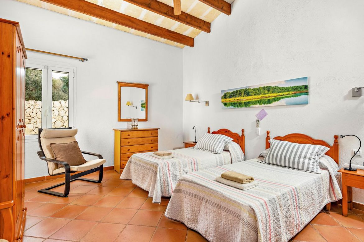 Twin bedroom at Finca Llucasaldent Menor